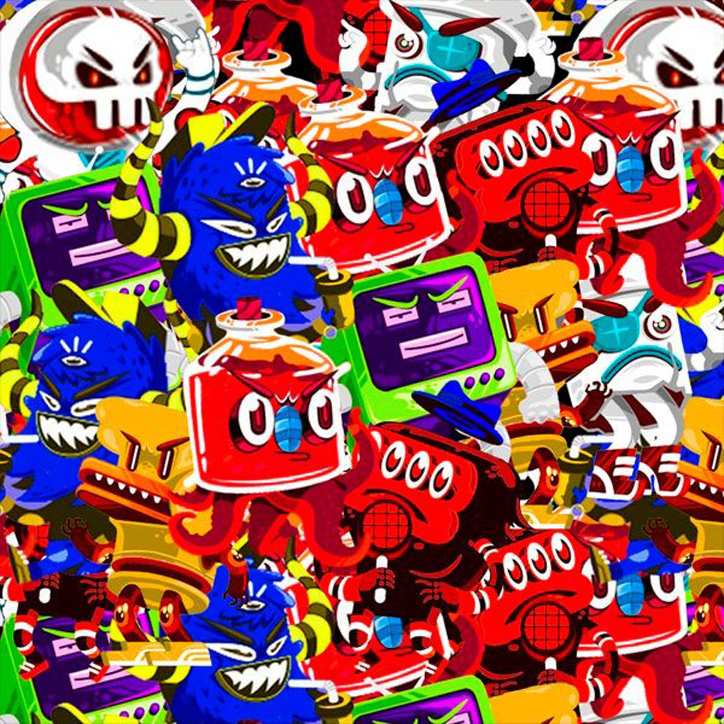 Sticker Bomb Fire Graffiti Sticker Bomb
